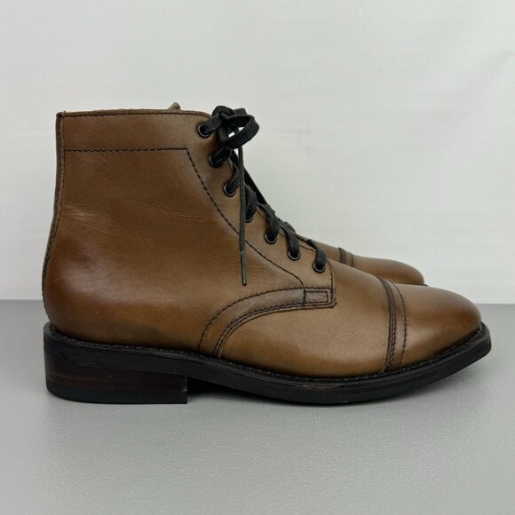 Thursday Boot Company Other - Thursday Boot Co Everyday Major Leather Ankle Cap Toe Zip Lace Up Brown Mens 8.5